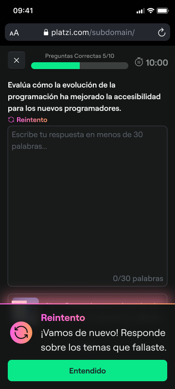 Interactive Exam Interface - Streaks, animations, immediate feedback, retry options