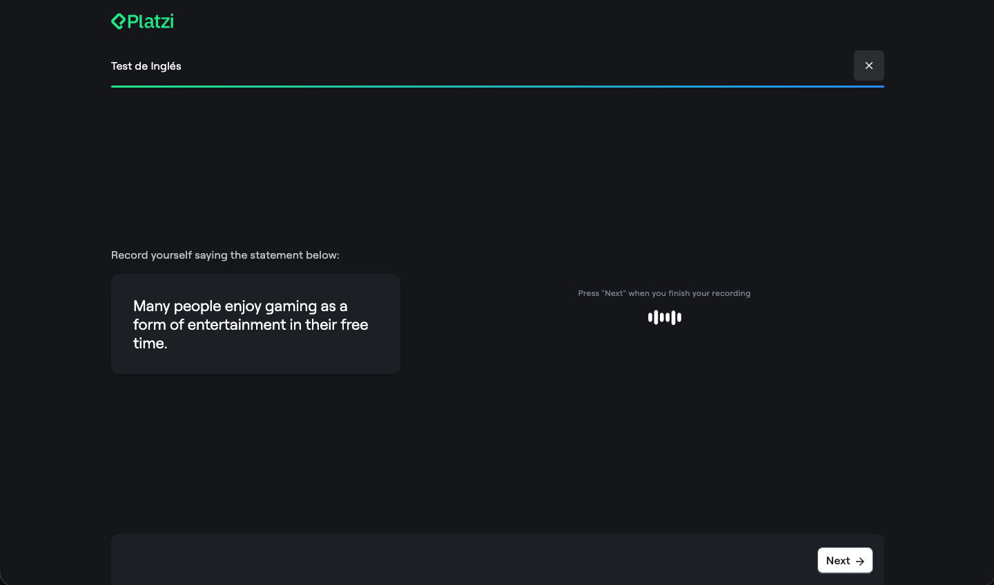 AI speech evaluation interface